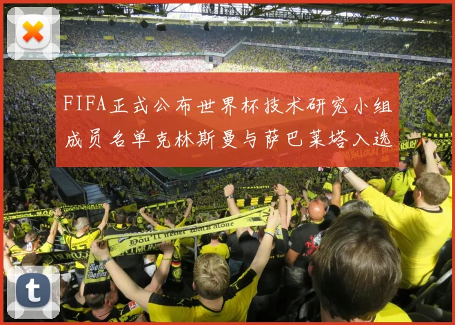 FIFA正式公布世界杯技术研究小组成员名单克林斯曼与萨巴莱塔入选